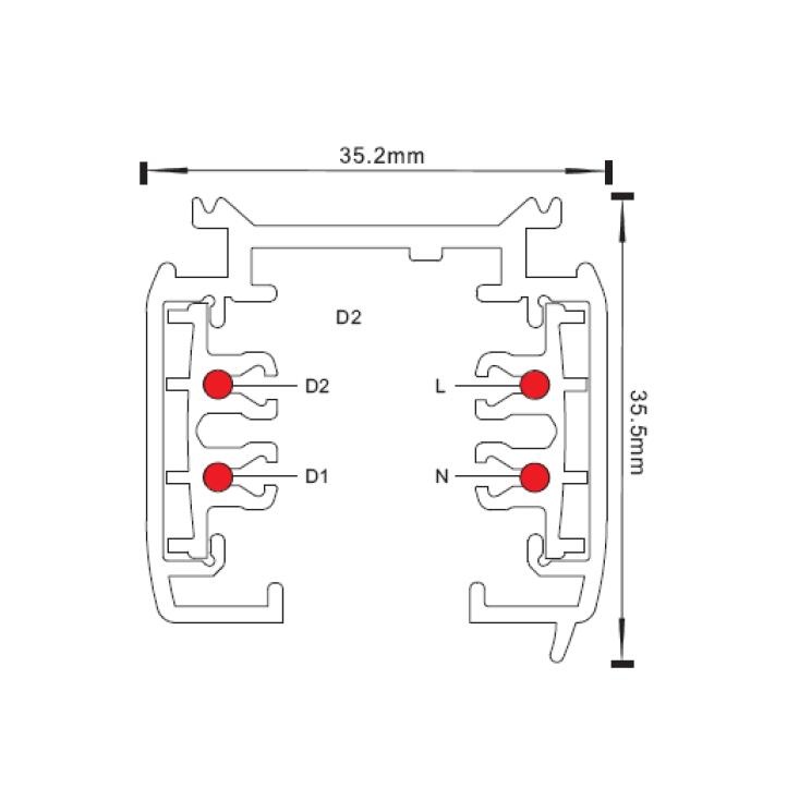 4 Wire Track Rail Led Light, Rail System Led 3 Phases